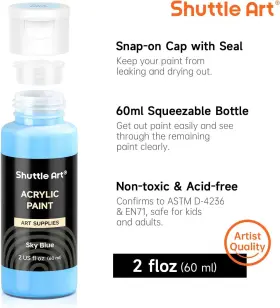 Sa-ap50 Shuttle Art Acrylic Paint 50 Colors 2 Fl Oz Pack Of #3