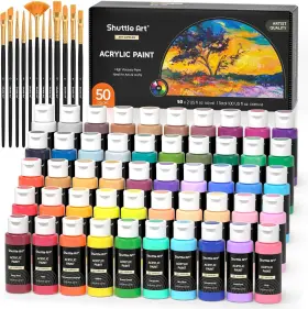 Sa-ap50 Shuttle Art Acrylic Paint 50 Colors 2 Fl Oz Pack Of