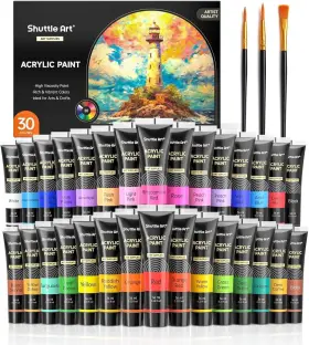 Sa-apb30 Shuttle Art 30 Colors Acrylic Paint Set 36ml Tubes 33 Piece
