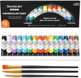 Sa-wc15 Shuttle Art Watercolor Paint Set 15 Colors 0.4 Fl Oz Pack Of