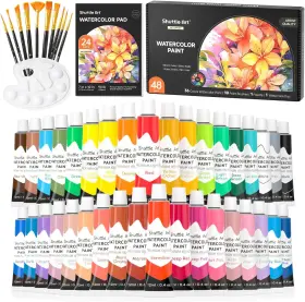Sa-wc48 Shuttle Art 48 Pack Watercolor Paint Set 36 Colors Piece Assorted