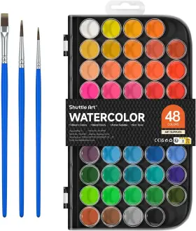 Sa-wp48 Shuttle Art Watercolor Paint Set 48 Colors 1 Count Pack Of