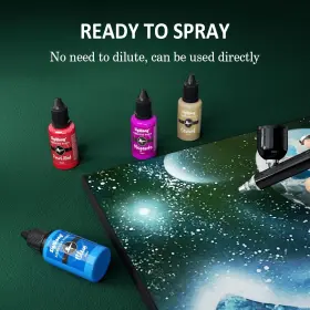 Sigwong 445001440487 Airbrush Paint Set 26 Colors With 2 Cleaner Ready #2