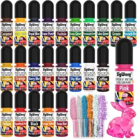 Sj-24 Sigwong Epoxy Resin Color Pigment 24 Colors 0.01 Fl Oz Pack Of Colors-6ml
