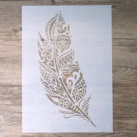 Slgift 606321974657 Diy Mandala Feather Stencil A4 Template For Scrapbooking Walls Furniture