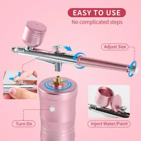 Slothfullox 744316192836 Rechargeable Cordless Airbrush Compressor Airbrush-kit Portable Auto #2