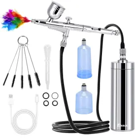 Dymetu-30c Slskbut Handheld Airbrush Kit With Compressor - 32psi High Pressure Portable Cordles