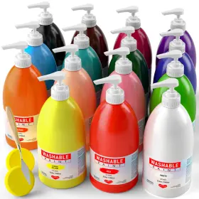 B0dhxmv7k9 Smallbudi 15 Colors Large Washable Paint Set 33.8oz/ 1000ml Bulk Painting