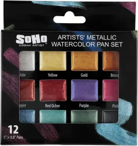 12064jb96 Soho Urban Artist Metallic Watercolors Set 4 Ounce Pack Of 1 Multicolor