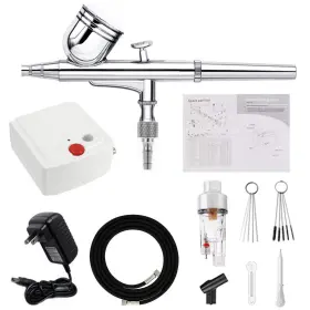 Spedertool 743815472746 Dual-action Airbrush And Compressor Kit Cleaning Set Regulator Dual-a