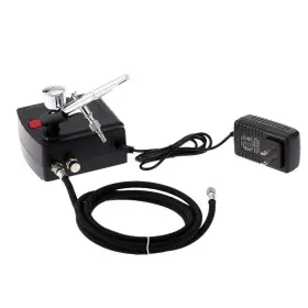 Spedertool 781573760316 Airbrush Kit Portable Dual-action Gun And Mini Air Compressor Set Fo