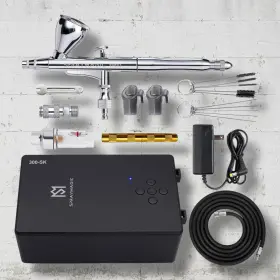 7-gear Spraymagic 300-sk Airbrush Kit With Air Compressor 55psi Low-noise Open Box