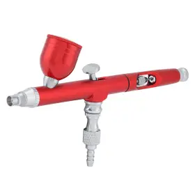 Srliyaqdm5uycgvo-01 Srliya Dual Action Feed Airbrush 0.3mm Spray Art Paint Tattoo Nail Tool Kit Red
