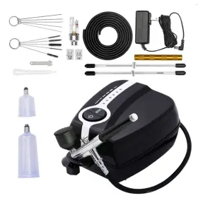 Sweetysun 754193389410 Upgraded 35psi Airbrush Kit Multi-functional Action Set With Compre