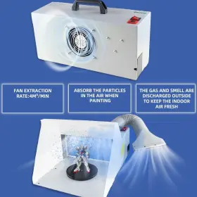 T Togush 602430682476 Airbrush Spray Booth With Led Light Turn Table Foldable Exhaust Filt #2