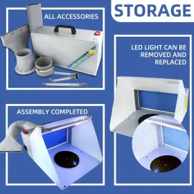 T Togush 602430682476 Airbrush Spray Booth With Led Light Turn Table Foldable Exhaust Filt #3