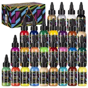 T Togush 726673255614 Airbrush Acrylic Paint Set 28 Colors Non Toxic Water Based Paints 30ml/1.07oz