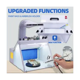 Ac076up T Togush Airbrush Spray Booth With 3led Light Paint Racks Holder Po #2