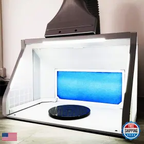 T Togush B07w4krff5 Professional Airbrush Spray Booth 3 Led Light Turn Table Large