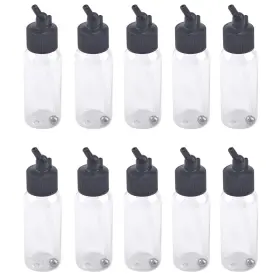 T Tulead 779712988202 Plastic Jar Bottles Airbrush Paint 30ml Dual-action Siphon Suction Fe