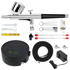 Talerluv 755478750642 Adjustable Airbrush Compressor Kit - 3 Psi Settings Up To 30 Dual Action