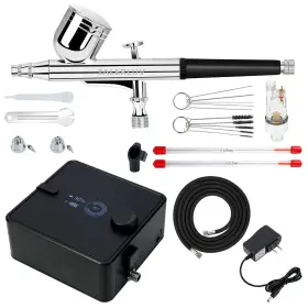 Tac07e Talerluv Rechargeable Airbrush Kit With Compressor Battery Indicator Humidity Sensor And
