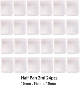Tangseajiao 751757882318 24pcs White Paint Palette Plastic Full/half Pan Half Pans #2