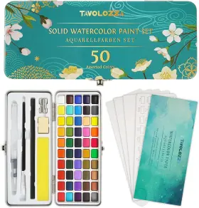 Conda-a801966 Tavolozza Fine Arts Watercolor Paint Set 50 Vivid Colors 1 Ounce Pack Of Green