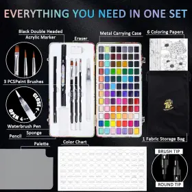 Tbc The Best Crafts 816603027654 84 Colors Watercolor Paint 1 Count Pack Of #2