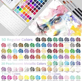 Tbc The Best Crafts 816603027654 84 Colors Watercolor Paint 1 Count Pack Of #3