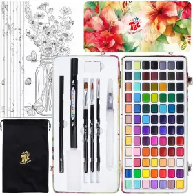 Tbc The Best Crafts 816603027654 84 Colors Watercolor Paint 1 Count Pack Of