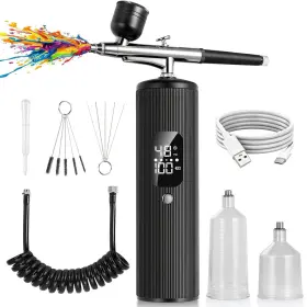 Vd0015900 Teodute Airbrush For Nails Kit With Compressor 48psi Cordless Rechargeable Nail Airb