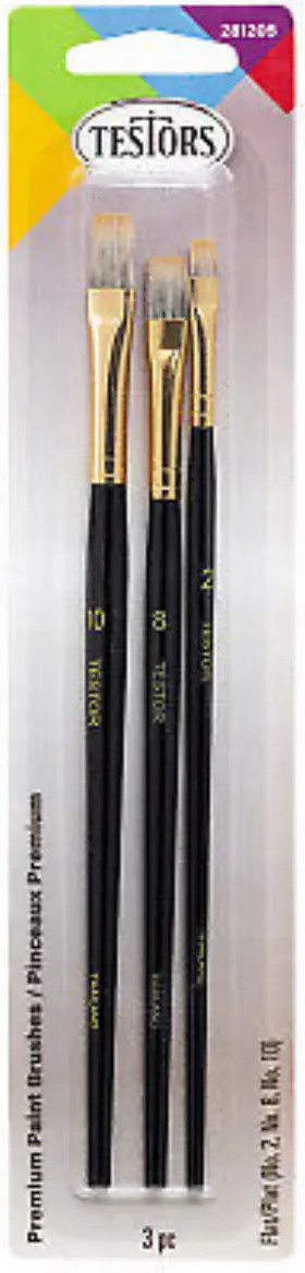 281205 Testors Craft And Hobby Brush Kit Blue 3-pk. -281205