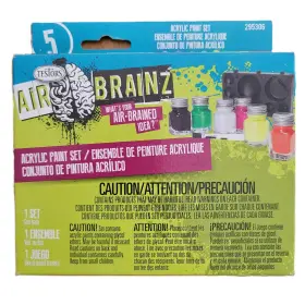 Testors 295306 Air Brainz Airbrush Acrylic Set Of 6 4 Fluorescent Colors Black/white