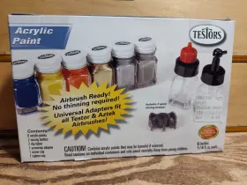 9199 Testors No. Paint Set With Airbursh Adapters - New In Sealed Box