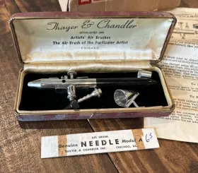 66221a Thayer & Chandler Model Artists Airbrush Set Original Box Directions #2