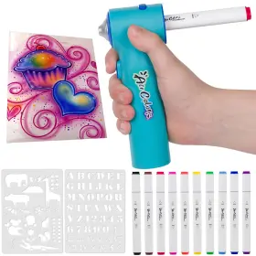The Pencil Grip 634901004906 Air Color Airbrush Marker Kit For Kids Cordless And Rechargeable Brush S