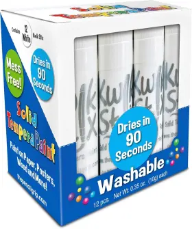 Tpg-60090 The Pencil Grip White Kwik Stix 12 Solid Tempera Paint Sticks