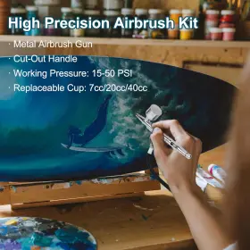 Tab06b Tigerily 313055959965 Airbrush Kit Dual-action Gravity Gun With 0.2/0.3/0.5mm Needles Set 7cc #3
