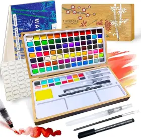 Tikspcae 735373630553 Watercolor Paint Set 100 Colors In Nature 1 Count Pack Of Color