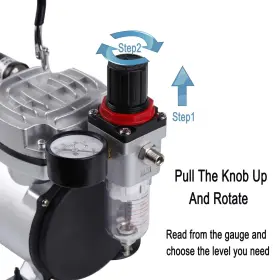 As18-2 Timbertech 970083522819 Airbrush Compressor Basic Mini 4 Bar/auto Stop For Hobby #2