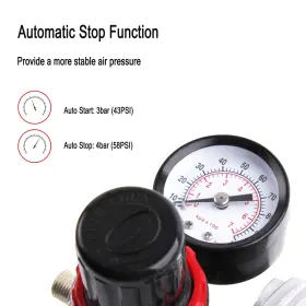 As18-2 Timbertech 970083522819 Airbrush Compressor Basic Mini 4 Bar/auto Stop For Hobby #3
