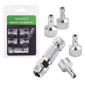 Timbertech 970083524165 Airbrush Quick Release Disconnect With 4pcs G1/8 Inch Male Fittings And Female Ho