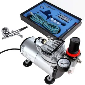B00lo4pky2 Timbertech Airbrush Kit With Compressor Multi-purpose Set For Painting And Hobbie