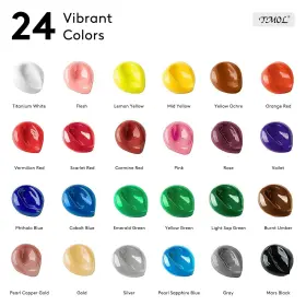 Tm-acrylicpaint-221229 Tmol Acrylic Paint Set 24 Colors 2 Oz/bottle 1 Fl Oz Pack Of #2