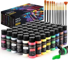 Tm-acrylicpaint48-60 Tmol Acrylic Paint Set 48 Colors 2 96 Fl Oz Pack Of 1 Assorted