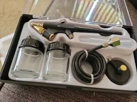 378994 Tool Luxe Mini Small Hobby Air Brush Painting Kit Spray Spraying Gun Airbrush New In Box #2