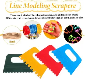 12.8x8cm Trinkrittey 589911 1 Knd5v75d Plastic Paint Scraper Kit 4 Pcs 12.8x8cm/5x3.15inch Multi-color #3