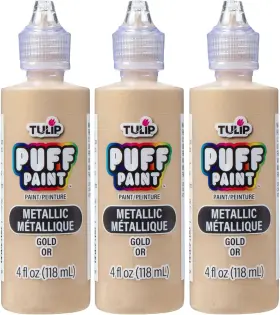 48827 Tulip Puff Paint Metallic Gold 4 Fl. Oz. 3 Fl Oz Pack Of Glitter