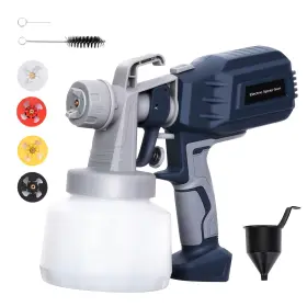 Tl-sg001 Turbovolt Hvlp Air Gravity Spray Gun Set 650w Paint Sprayer With 4 Nozzles And 3 Patte